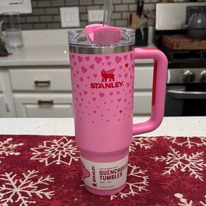 Stanley Heart Pattern Pink Tumbler